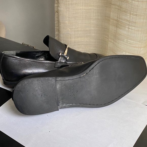 Gucci black leather loafers size 40 moccasins slip-in’s slides Italy slip-ons main image 8